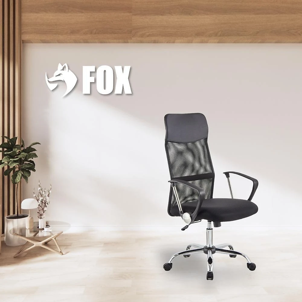 Cadeira De Escritório Presidente Fox Giratória Preta F161
