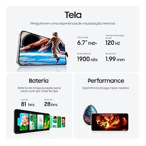 Smartphone Samsung Galaxy S24 FE 5G Grafite 128GB, 8GB RAM, Galaxy AI, Câmera Traseira 50MP, Tela 6.7" 60-120Hz, IP68 e Processador Exynos 2400e