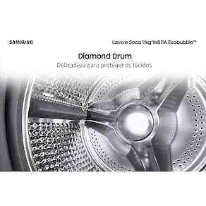 Lava e Seca Samsung WD11A 3 em 1 Inox Look com Ecobubble e Lavagem a Seco WD11A4453BX – 11 kg 110V