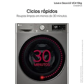 Lava e Seca LG 12Kg/7Kg Smart VC4 com Inteligência Artificial AI DD™ CV5012PC4 - Inox 110V