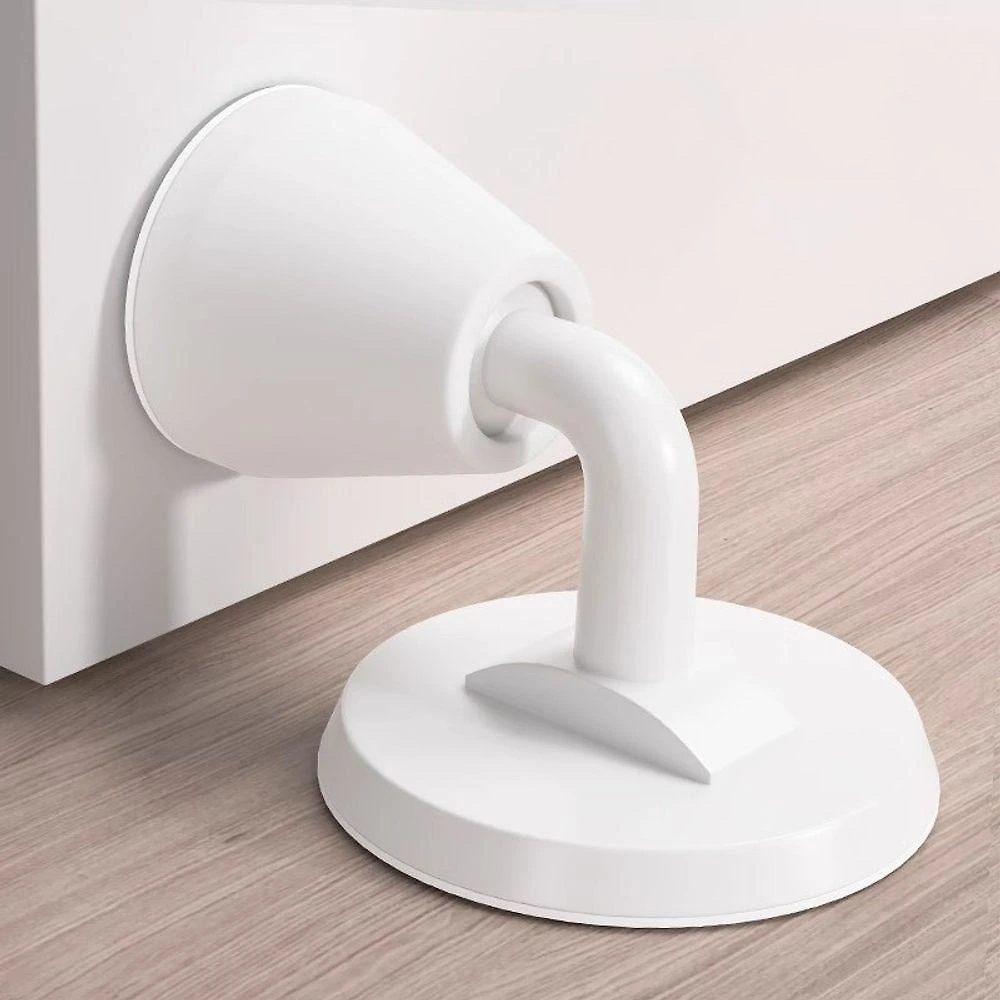 Trava de Porta Kit Peso Batente Fixador Adesivo Protege Paredes e Crianças Branco OEM