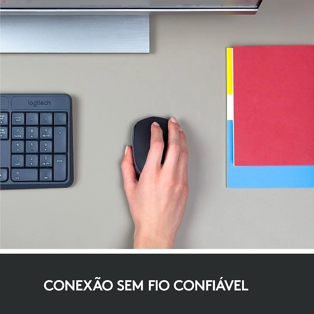 Mouse sem fio Logitech M170 com Design Ambidestro Compacto, Conexão USB e Pilha Inclusa, Preto - 910-004940