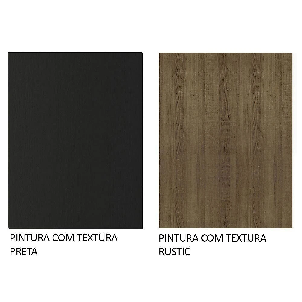 Guarda-roupa solteiro 2 portas de correr 4 gavetas preto/rustic vivare plus madesa