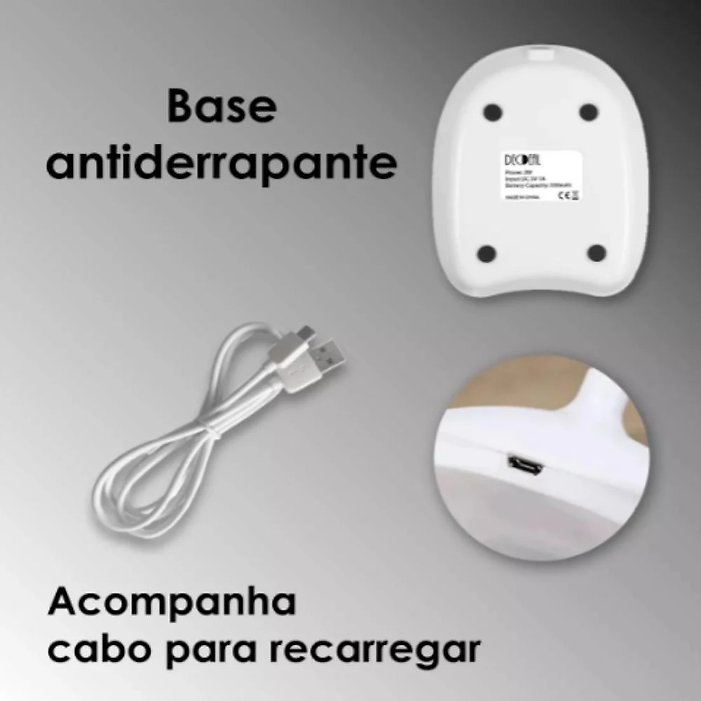 Luminaria Mesa Led Articulada Abajur Touch Flexivel Branca Leitura Estudo Trabalho Quarto Escritorio Recarregavel