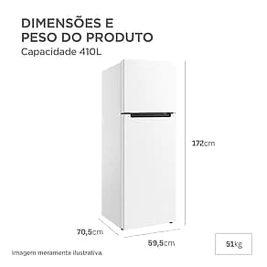 Refrigerador Cycle Defrost Duplex RT554 410L Inverter Midea Branca 110V