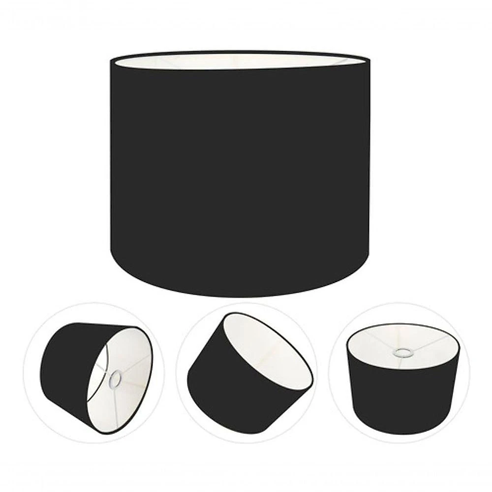 Cúpula Abajur E Luminária Cilíndrica Vivare Cp-7016 ø35x30cm - Bocal Nacional Preto