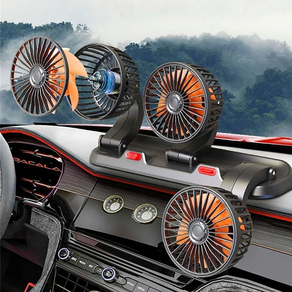Ventilador Automotivo Triplo Ajustável Giratório 2 Velocidades Silencioso 12V com Pastilha AB Mídia