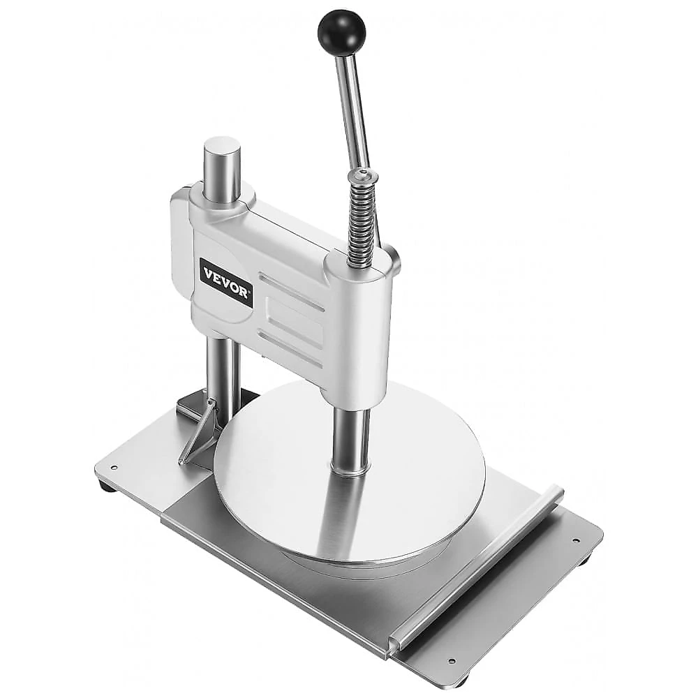 Prensa Manual para Massa de Pizza VEVOR 24 cm Inox Mola de Retorno Automático com 100 Folhas de Papel Manteiga