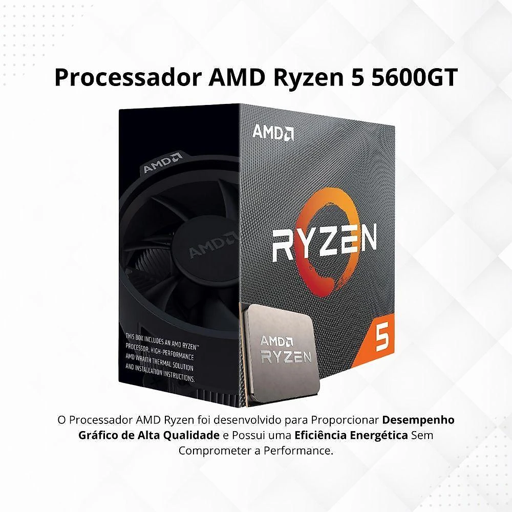 Pc Gamer Completo Amd Ryzen 5 5600gt Radeon Vega 7 16gb Ddr4 Ssd 512gb Fonte 500w Monitor 23 Kit Game