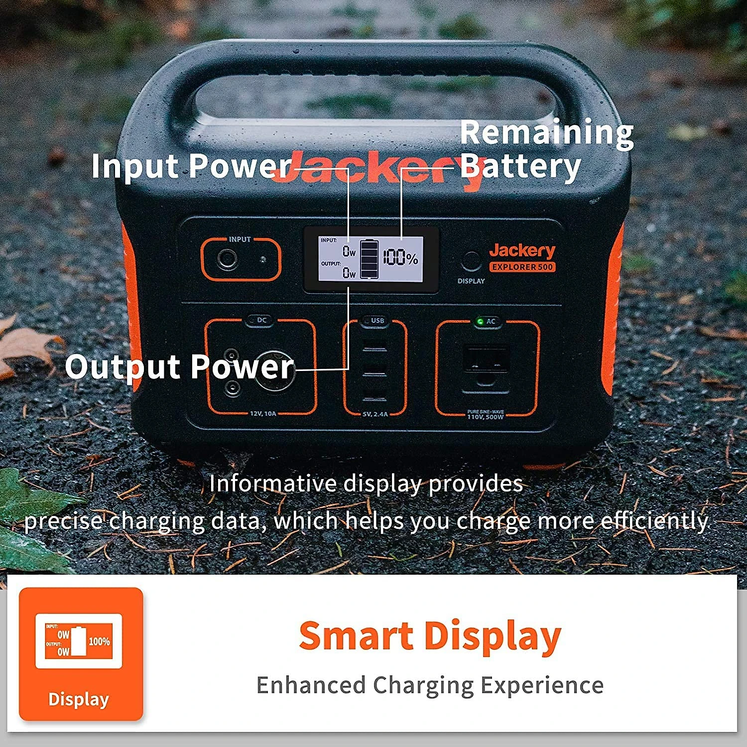 Jackery Gerador/Acumulador de energia Elétrico/Solar, c/ USB, portátil, 100W, 110V, 1000W, c/ 1 tomada.