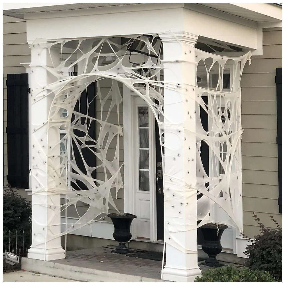 Teia de Aranha Gigante Cobre até 40 m2 para Decoração de Halloween, 2 UN