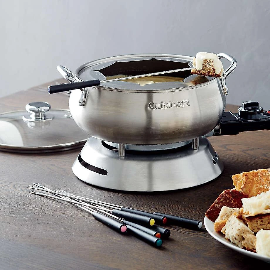 Panela para fondue em aço escovado 127v cuisinart