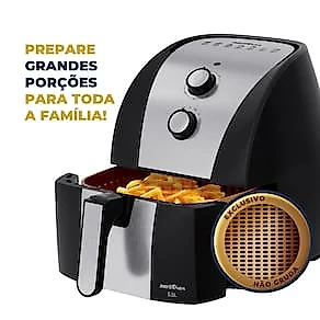 Fritadeira Elétrica Britânia BFR51 Gold 5,5L 1500W Air Flow Preta 110V