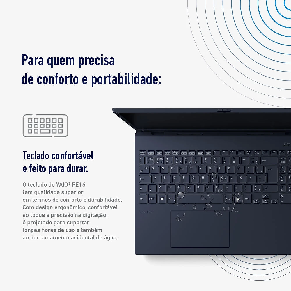 Notebook VAIO FE16 AMD® Ryzen 5-5625U Linux 8GB RAM 256GB SSD 16" IPS WUXGA Antirreflexo - Cinza Grafite