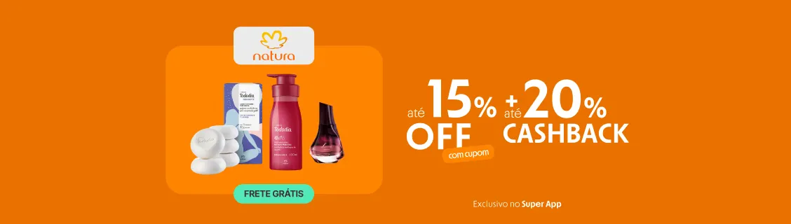 Loja Natura com até 20% de cashback