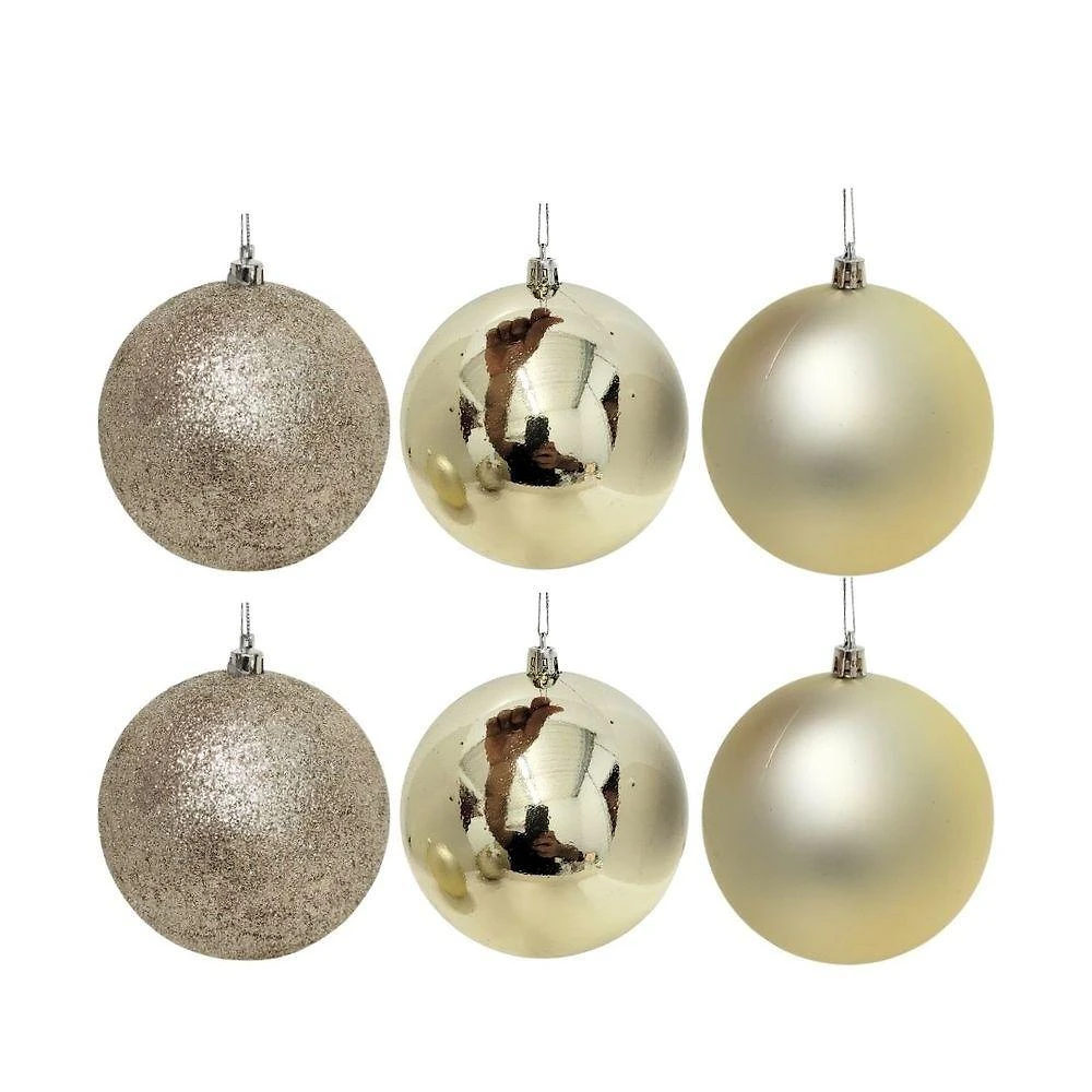 Bola de Natal Textura Mista Prime com Glitter Brilho e Fosca Cobre Master Christmas 8CM 6