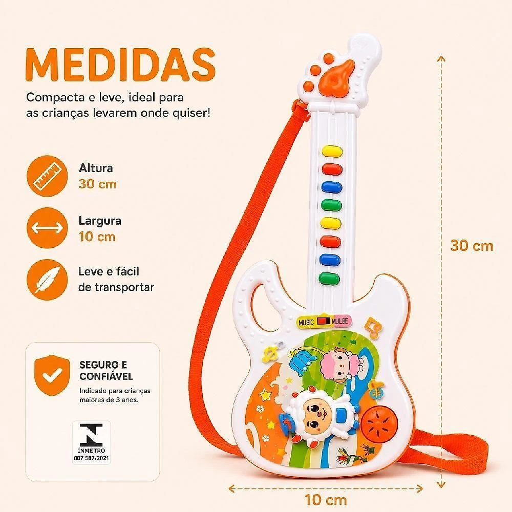 Guitarra Musical Infantil Show de Talentos com Som e Luz Yeet
