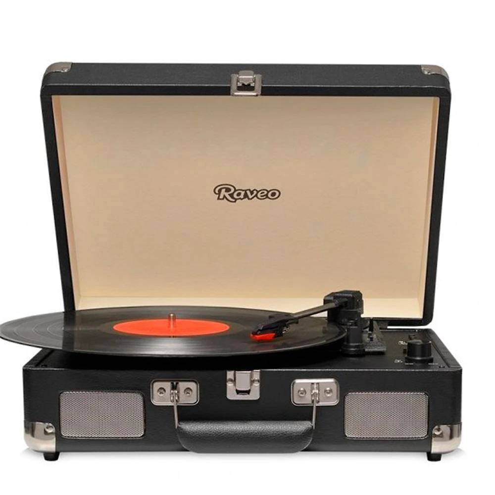 Miniatura Toca Discos HI FI Raveo Sonetto Chrome, Vinyl, Bluetooth, USB, Aux, Preto - 26396