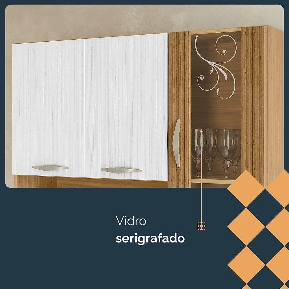 Armário De Cozinha 6 Portas 1 Gaveta Golden - Ssx Multicoisas Freijo-supremo-cp-ripado Freijo