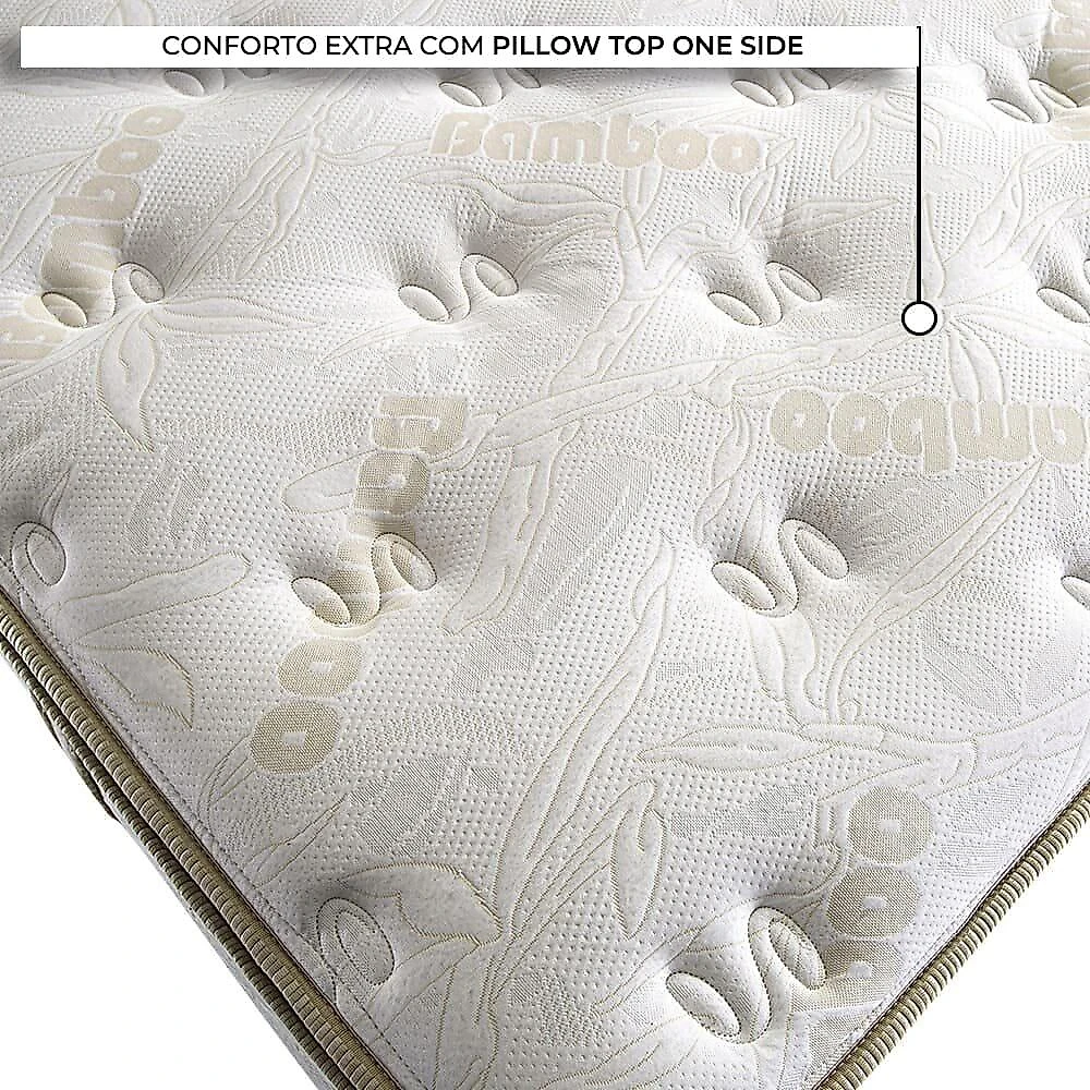 Cama Box Suede Solteiro, Molas Ensacadas Herval Channel Bambu, 73x88x188 cm