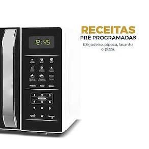 Miniatura Micro-ondas Britânia BMO23 20L Limpa Fácil 1100W Preto/Branco 110V