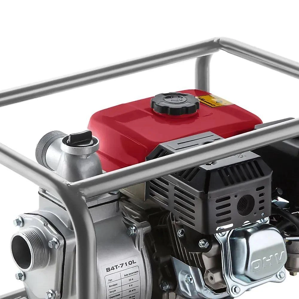 Motobomba Centrífuga a Gasolina B4T 710L Alta Vazão 36000L-H Motor 4 Tempos Branco
