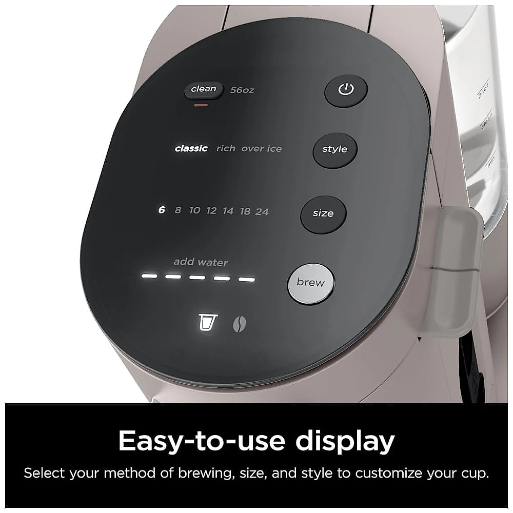 Cafeteira Programável 4 em 1 para Capsulas ou Café Moído, Frio ou Quente com Batetor de Leite, 110V Ninja PB041ST, Cinza Pedra 110v