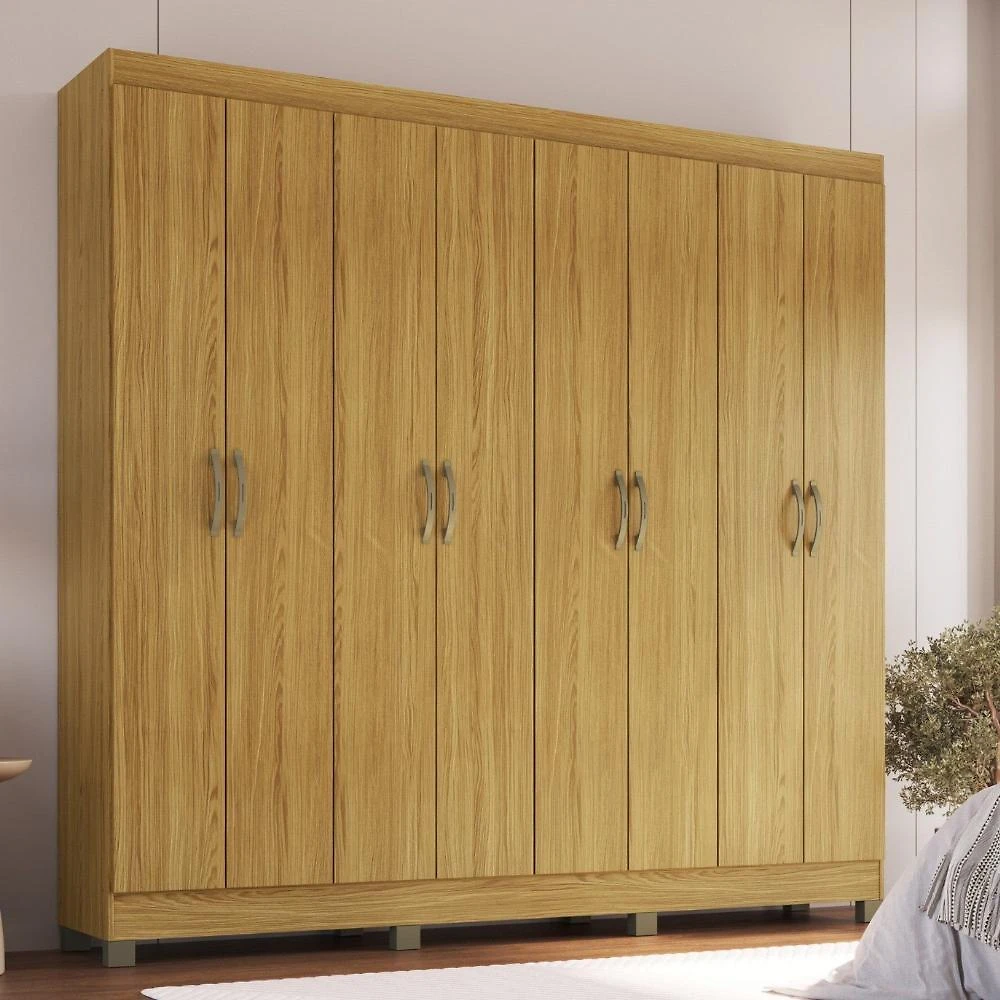 Guarda Roupa Casal 8 Portas Rp1804 Ipê