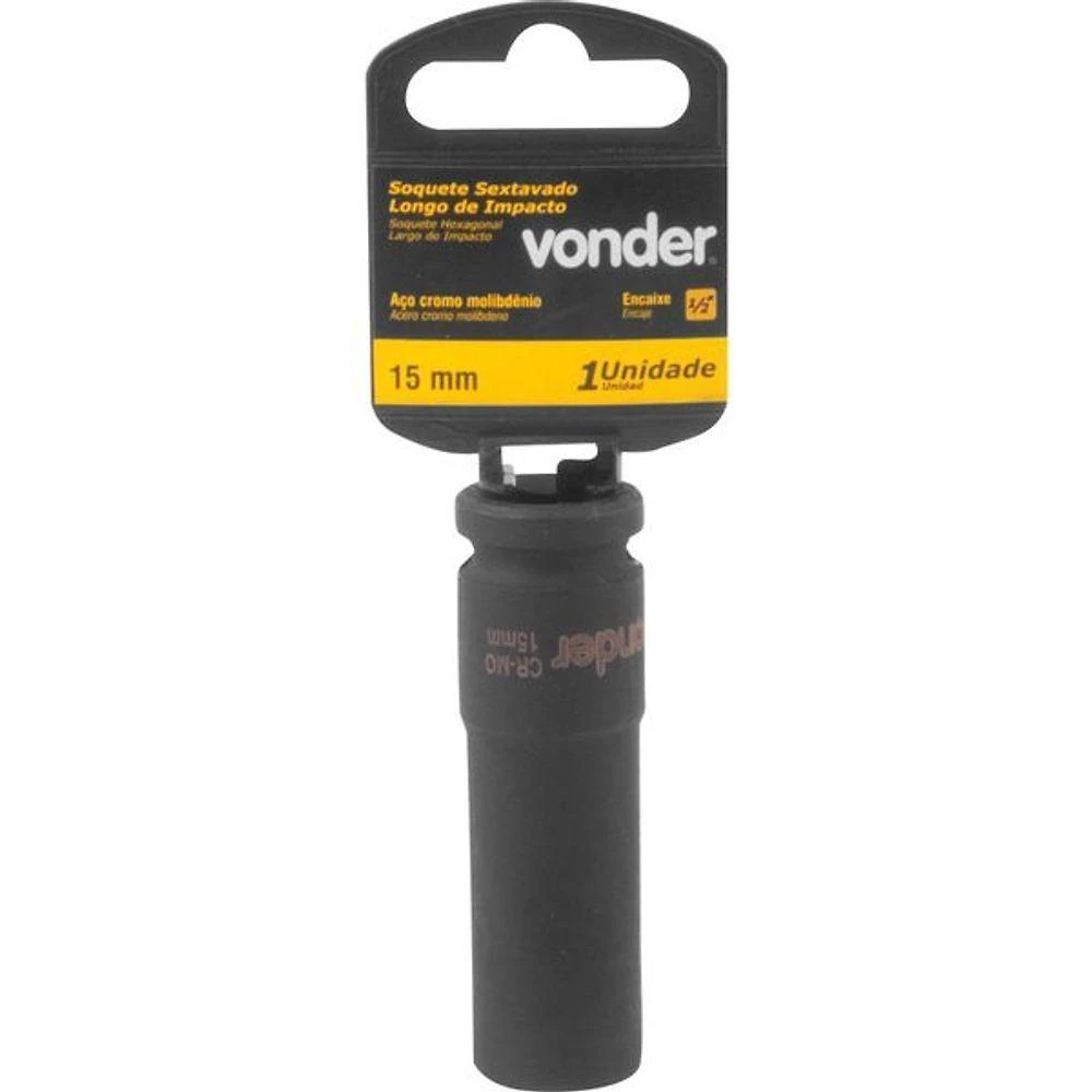 Soquete Sextavado De Impacto Longo Encaixe 1-2" 15mm Vonder