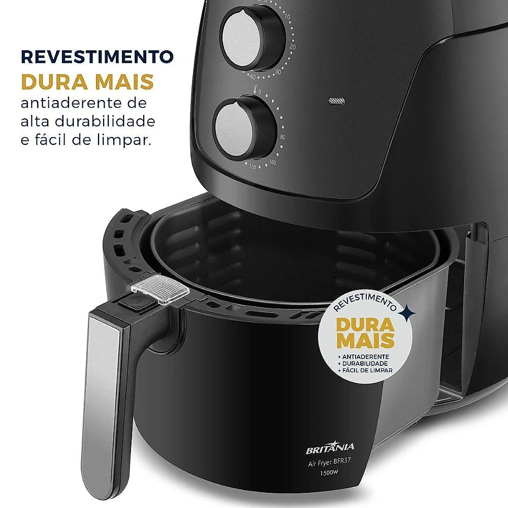 Air fryer fritadeira sem Óleo bfr37 1500w britânia 4,2l com cesto antiaderente 127v