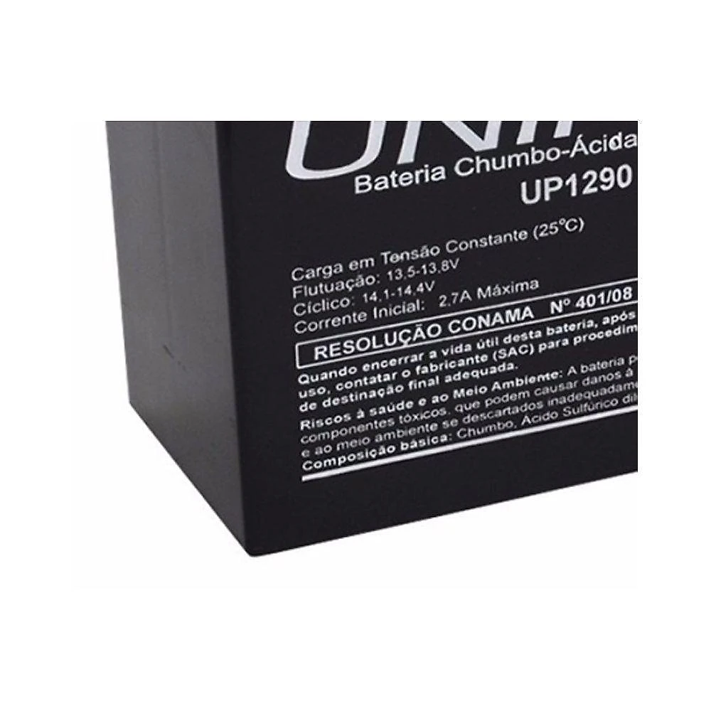 Bateria Estacionária Não Automotiva Unipower Up 1290 12V 9,0Ah com Terminais Faston F187