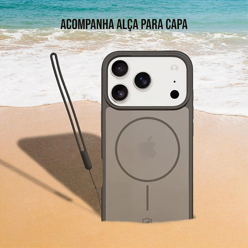 Capa para Celular Gshield para Motorola Moto Edge 60 Fusion com Proteção Magsafe Wave Fumê Preta 1