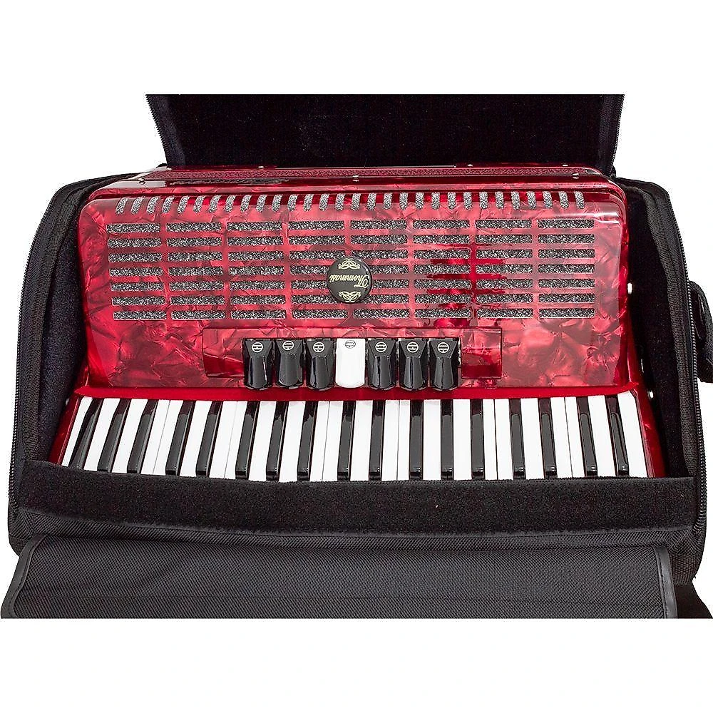 Acordeon TA-12009 120 Baixos 41 Teclas com 7 Registros no Teclado Vermelho Vanral