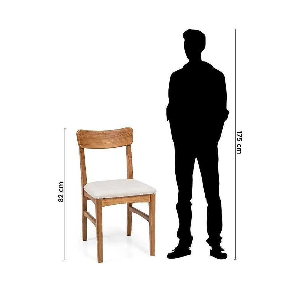 Conjunto Mesa de Jantar Redonda Madeira Maciça com 4 Cadeiras Estofadas Olmo Mel Mel