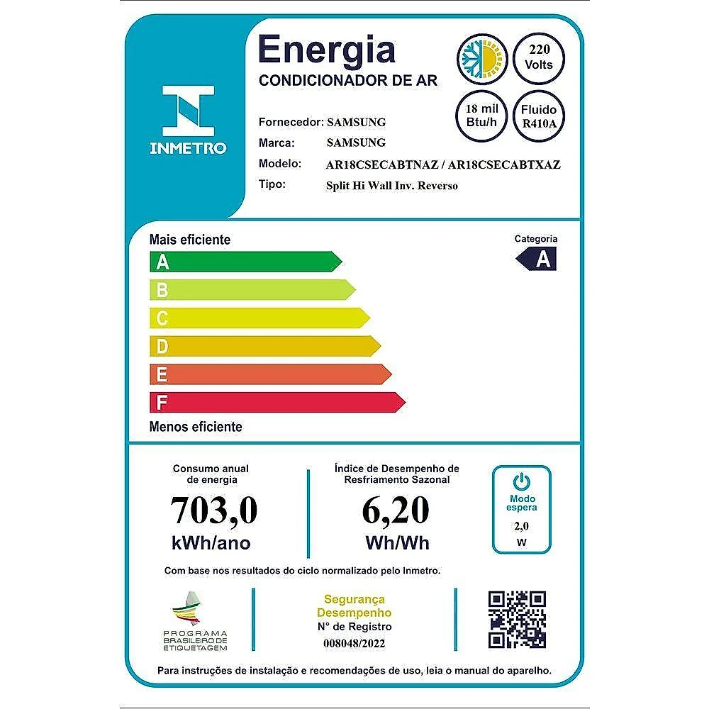 Ar-condicionado samsung windfree black edition 18000 btus inverter quente e frio 220v ar18csecabtnaz