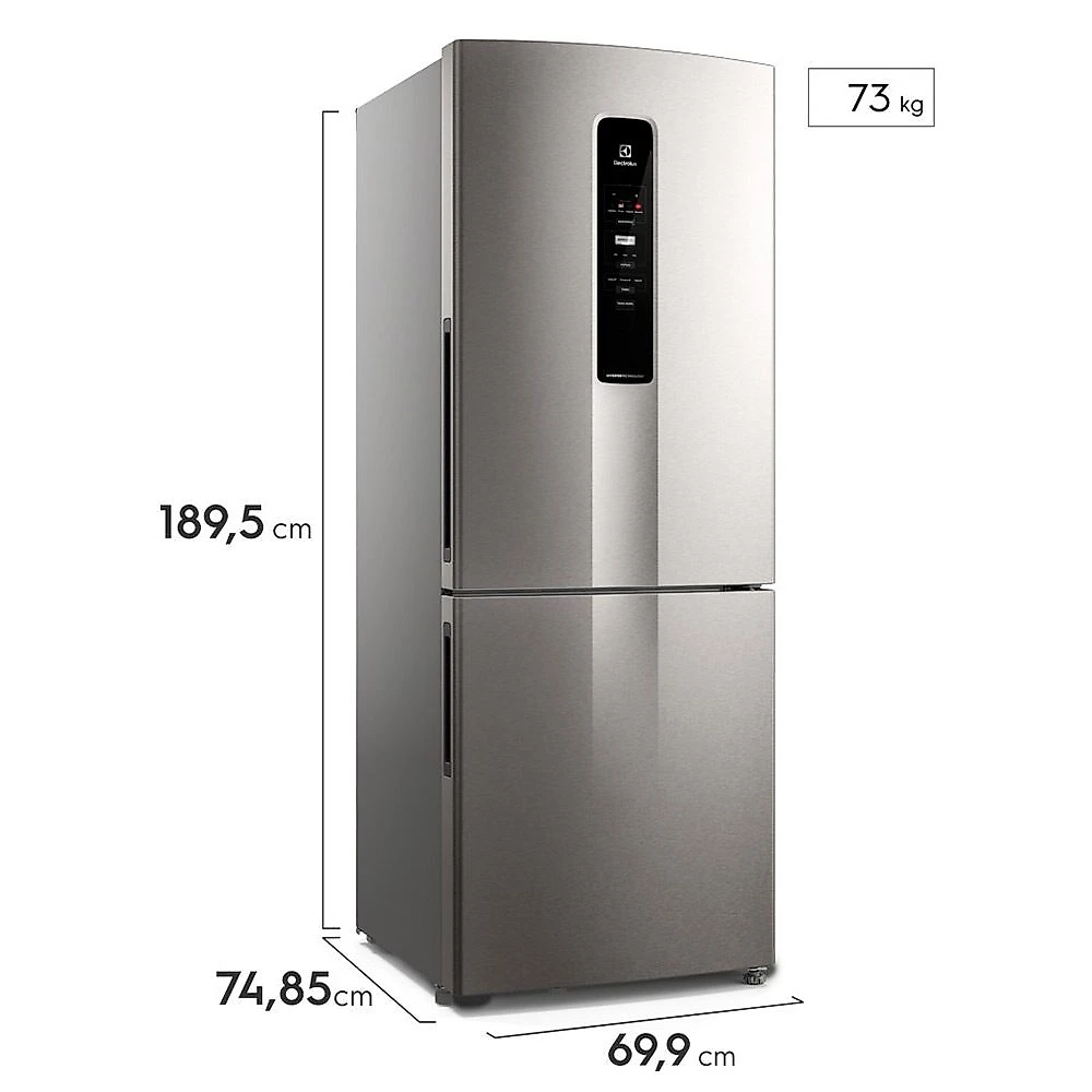 Refrigerador Electrolux de 02 Portas Frost Free com 492 Litros AutoSense Efficient Inverse  Inox Look - IB7ST Bivolt