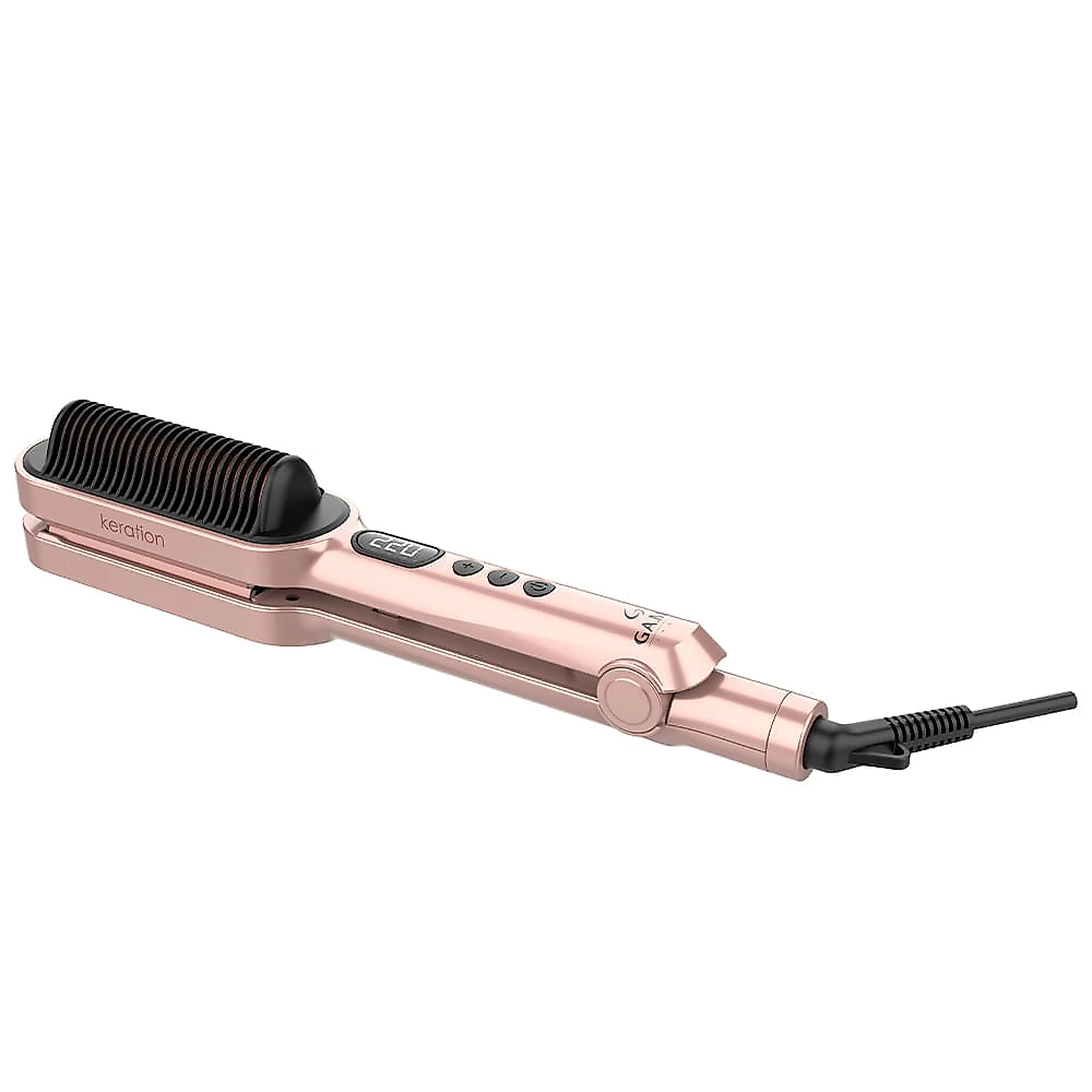Prancha Modeladora GAMA Waver & Brush Keration Rose e Preto - BECHS805 Bivolt