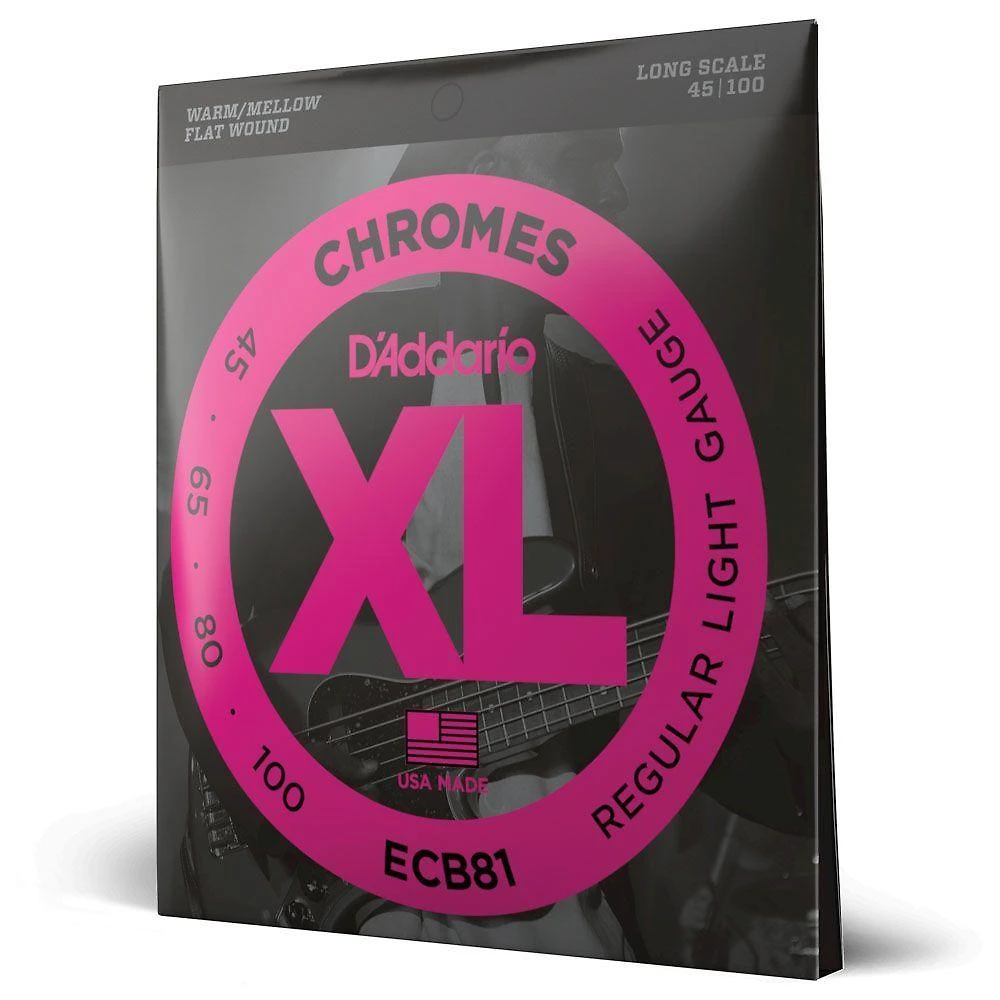 Encordoamento Contrabaixo ECB81 XL Chromes Flatwound 45-100 D'Addario