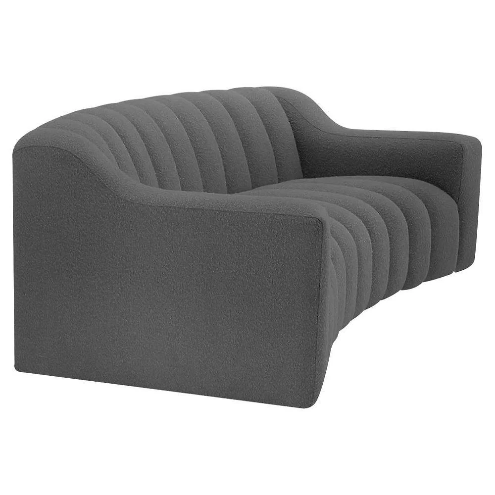 Sofá 2 Lugares Luxo Recepção Escritorio Sala Elegance 150cm Linho Cor Cinza Escuro