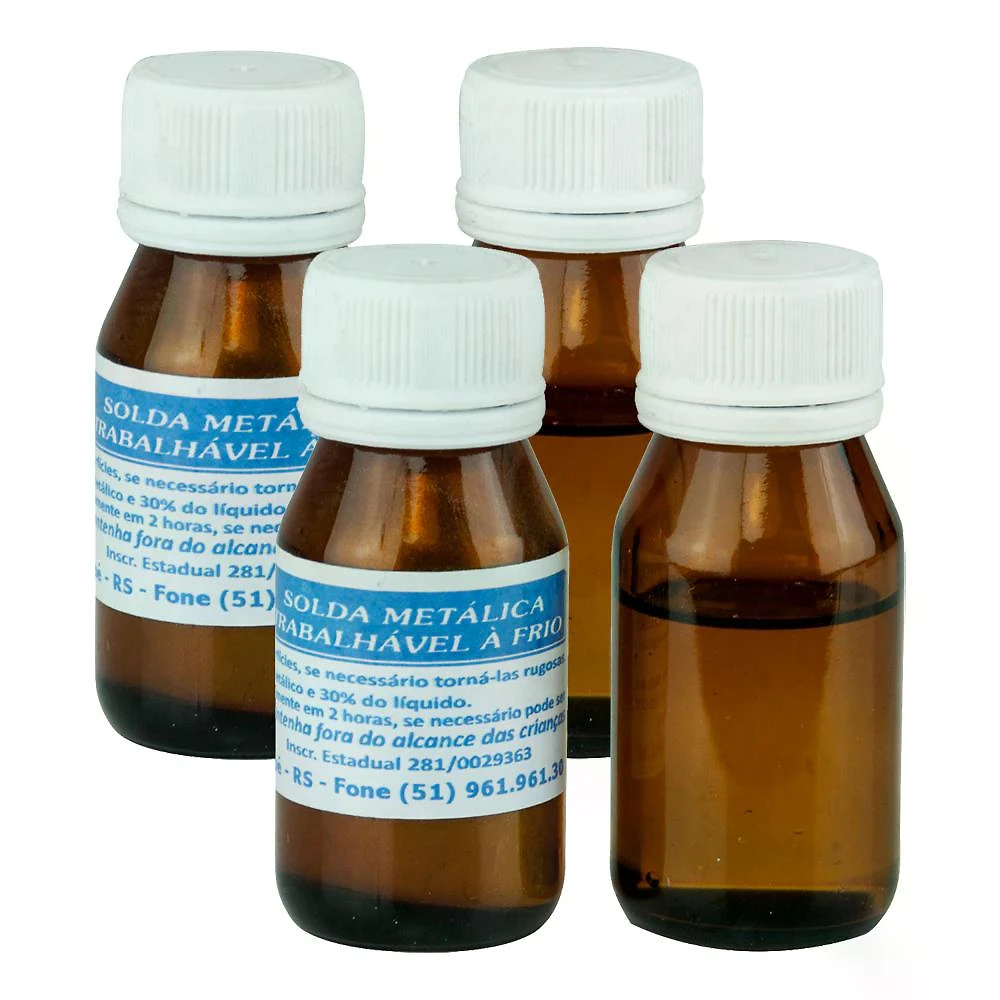 Solda Fria Glanz para Evaporadora de Alumínio A+B (Pó+Líquido) - Kit Com 2 Conjuntos