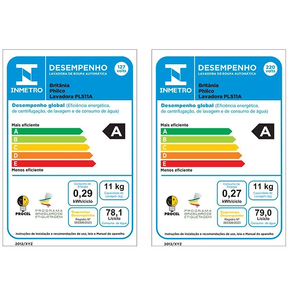 Lava E Seca Philco Eco Invertplus 16 Programas Lavagem Branca 11kg PLS11A 220V