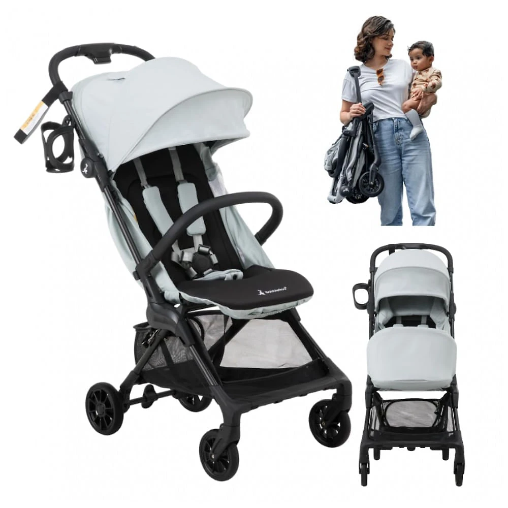 Carrinho compacto BabbleRoo Hoplite Verde Seafoam - Ultralight 5,6 kg, Estrutura em Liga de Aço, Reclinação 175°, Capota Impermeável UPF 50+