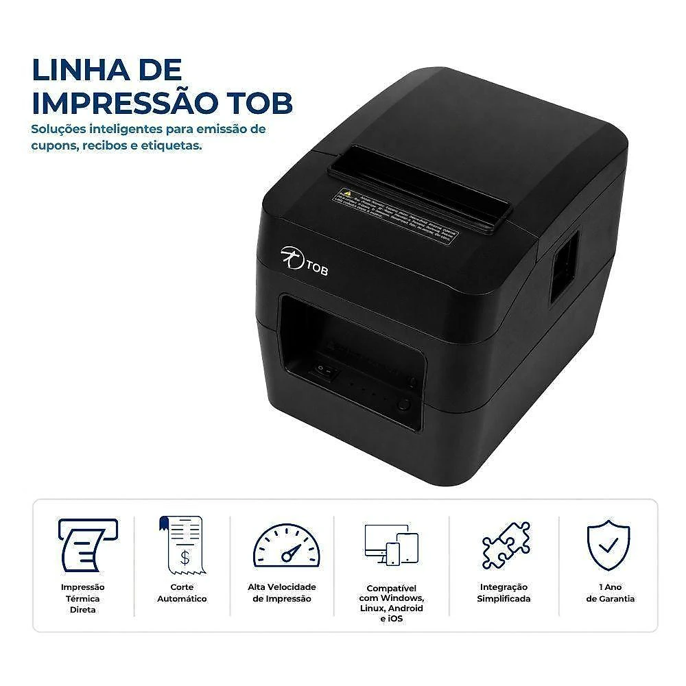 Computador PDV com Impressora e Monitor Core I5 6aG 8GB SSD 240GB Sistema TOB Food Embarcado Bivolt