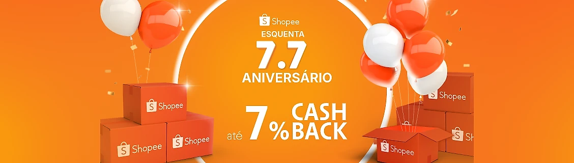 SHOPEE COM ATÉ 7% DE CASHBACK