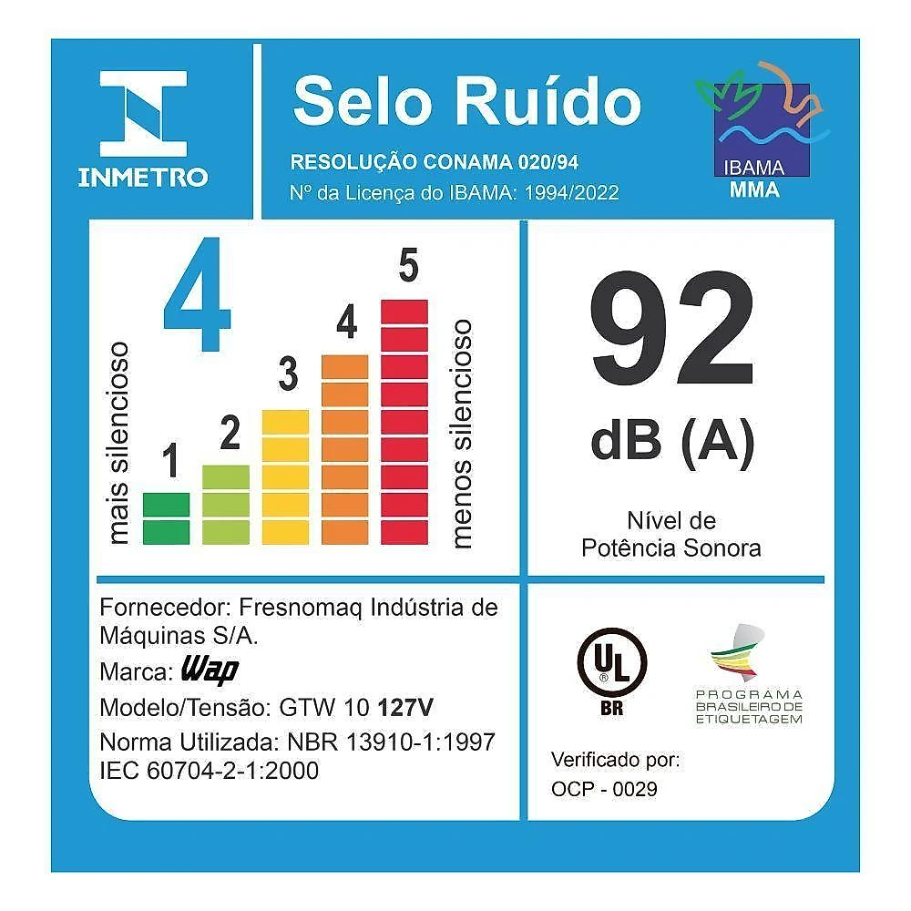 Aspirador de pó e Água wap gtw 10 1400w 10 litros amarelo/preto 220v fw005706