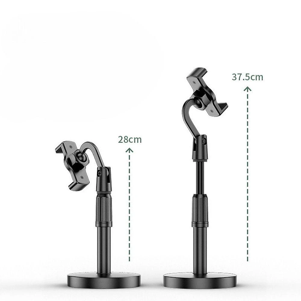 Kit Suporte Tripé de Mesa para Celular OEM Ajustável 360° para Vídeos em Plástico ABS Preto 2 Peças