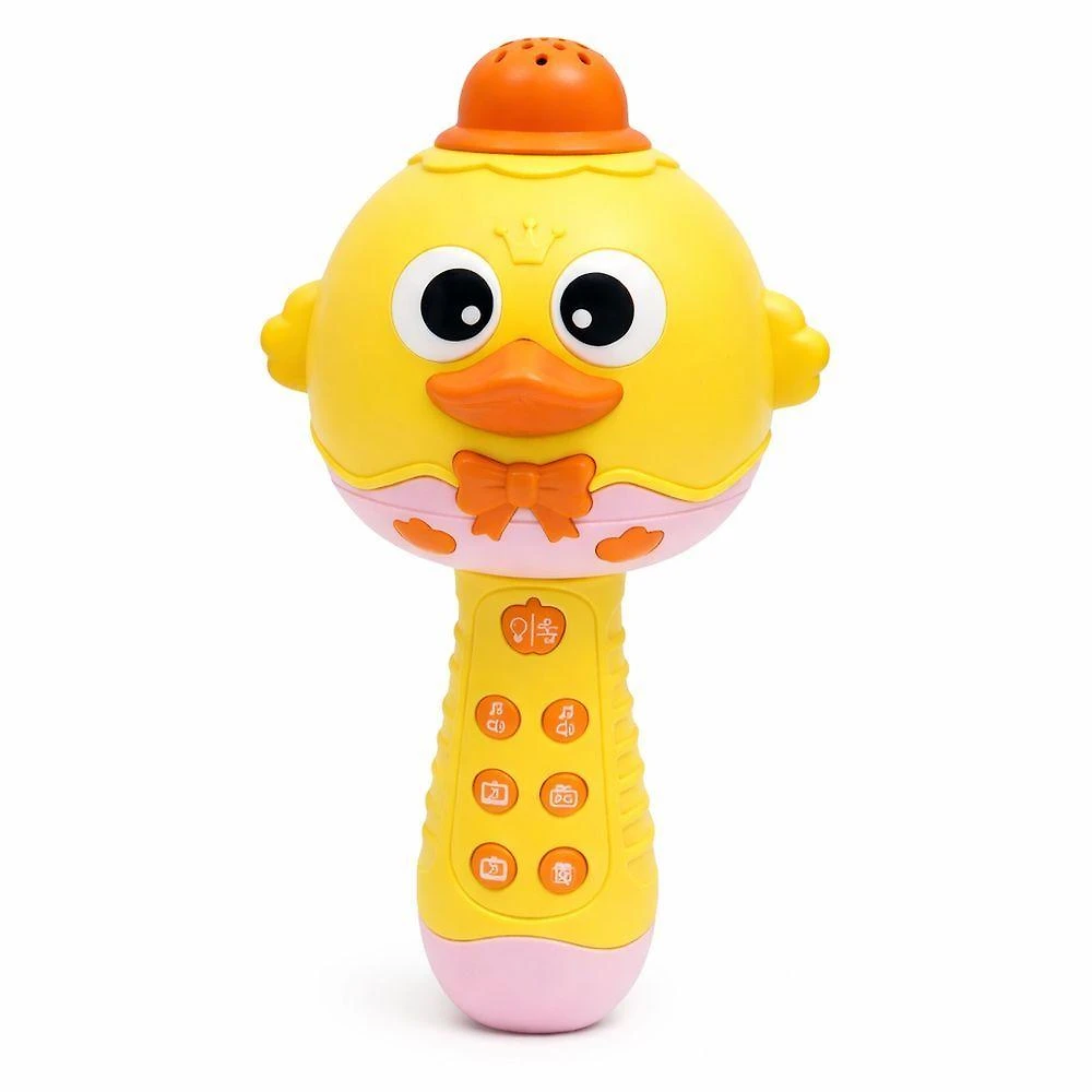 Microfone Musical Infantil Interativo com Luzes e Sons Brinquedo Educativo Amarelo Utimix