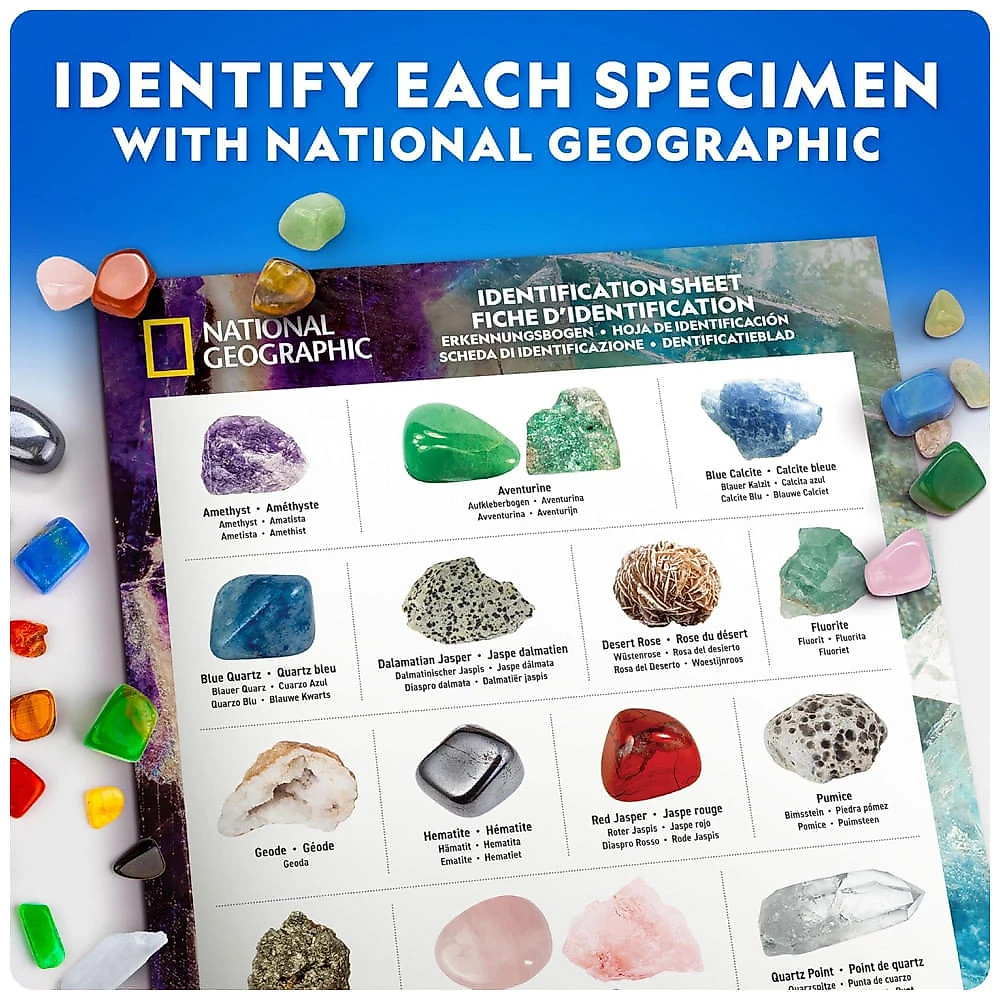 National Geographic Ultimate Rock, Mineral & Crystal Collection Kit – 300+ Peças de Pedras, Cristais e Geodos para Crianças, Atividade STEM
