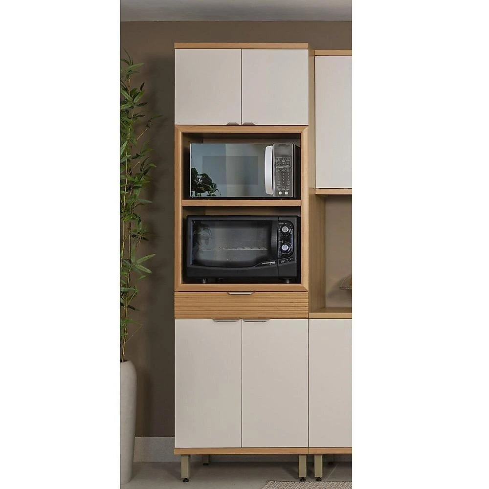 Torre Quente 4 Portas Mdf 230cmx70cm Bless Jequitibá/Off White
