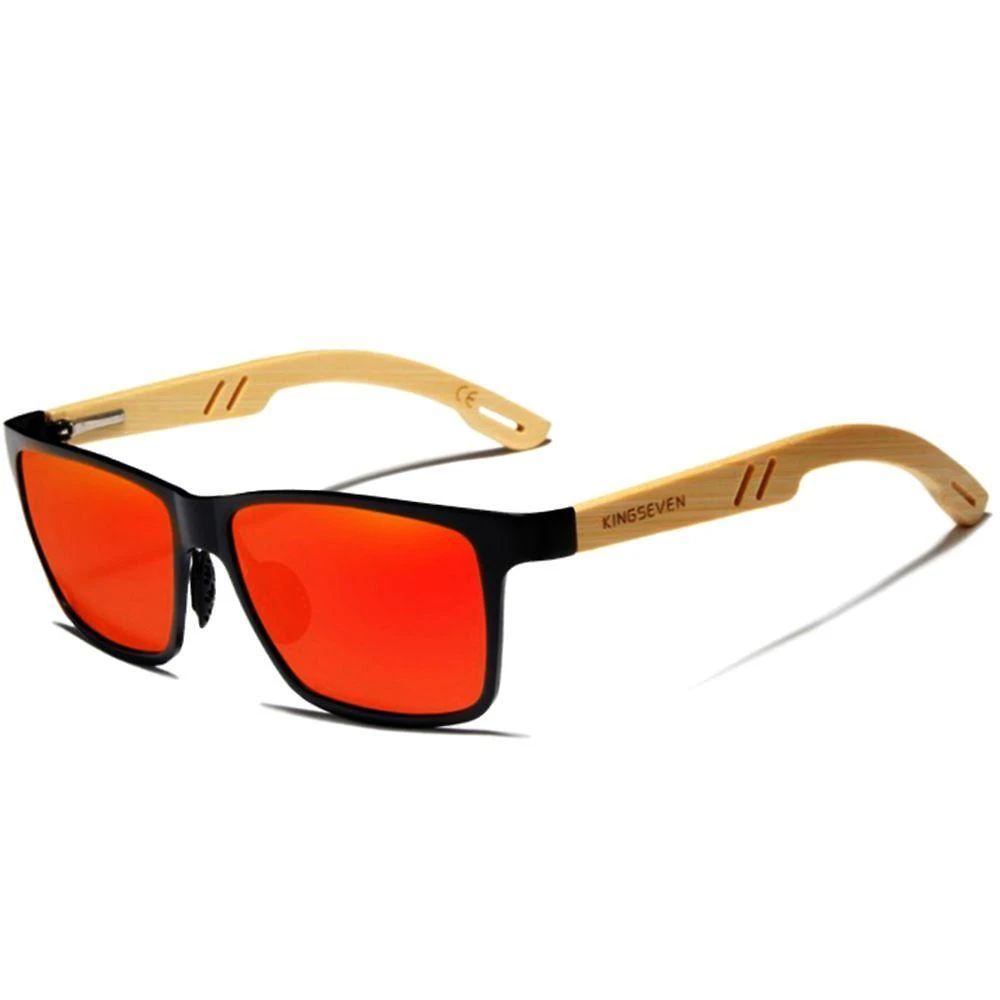 Óculos De Sol Kingseven Retro Hastes De Madeira Uv400 H5507